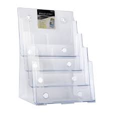 Brochure Holder, A4 Portrait, 4 Pocket 4-Tier